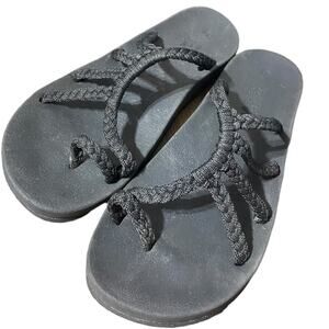 PLAKA Black Women's Rope Sandals